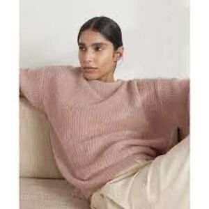 Everlane Alpaca Crew Small Heather Pink/Peach